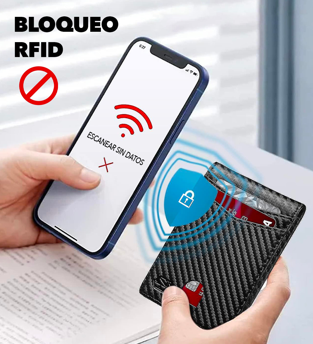 Elegante anti-robo de cuero billetera para hombres de negocios💼